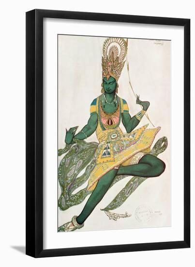 Costume Design for Nijinsky (1889-1950) for His Role as the 'Blue God', 1911 (W/C on Paper)-Leon Bakst-Framed Giclee Print