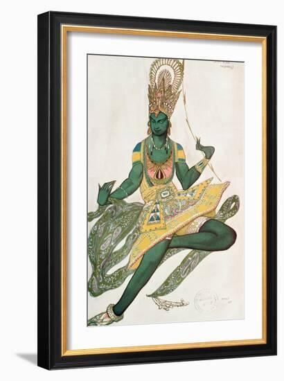 Costume Design for Nijinsky (1889-1950) for His Role as the 'Blue God', 1911 (W/C on Paper)-Leon Bakst-Framed Giclee Print