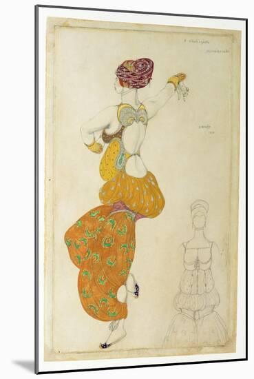 Costume Design for One of the Three Odalisques for 'Scheherazade', 1910-Leon Bakst-Mounted Giclee Print