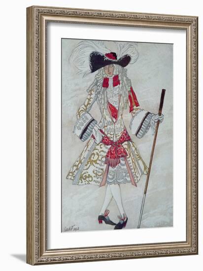 Costume Design For Prince Charming at Court, from Sleeping Beauty, 1921-Leon Bakst-Framed Giclee Print