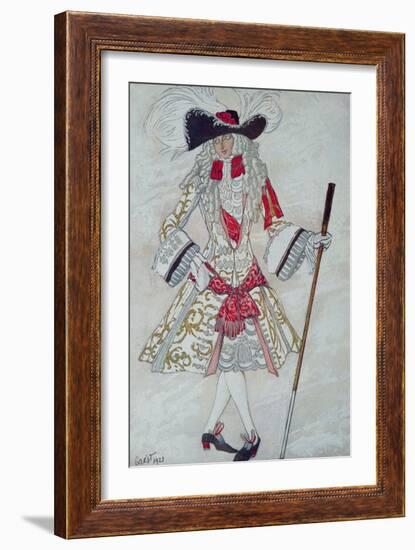 Costume Design For Prince Charming at Court, from Sleeping Beauty, 1921-Leon Bakst-Framed Giclee Print