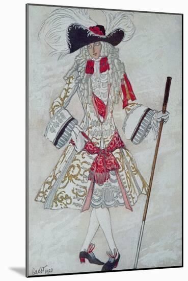 Costume Design For Prince Charming at Court, from Sleeping Beauty, 1921-Leon Bakst-Mounted Giclee Print