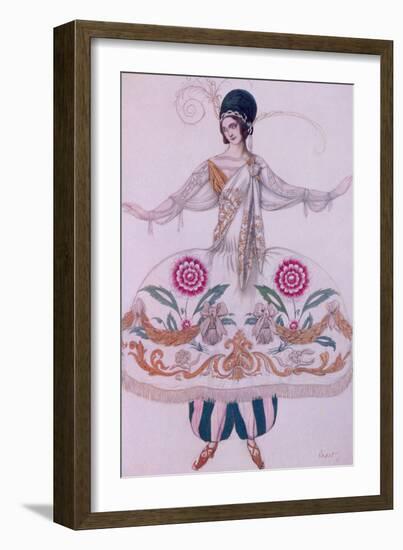 Costume Design for Scheherazade, from Sleeping Beauty, 1921 (Colour Litho)-Leon Bakst-Framed Giclee Print