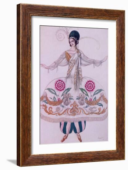 Costume Design for Scheherazade, from Sleeping Beauty, 1921 (Colour Litho)-Leon Bakst-Framed Giclee Print