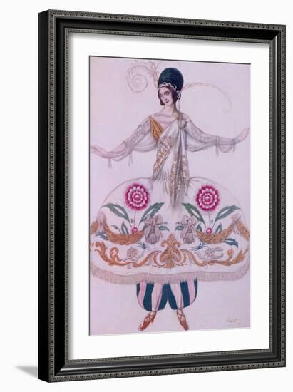 Costume Design for Scheherazade, from Sleeping Beauty, 1921 (Colour Litho)-Leon Bakst-Framed Giclee Print