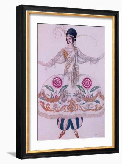 Costume Design for Scheherazade, from Sleeping Beauty, 1921 (Colour Litho)-Leon Bakst-Framed Giclee Print