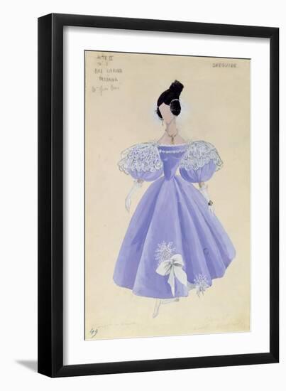 Costume Design for Tatania in the Opera 'Eugene Onegin' by Tchaikovsky (1840-93)-null-Framed Giclee Print