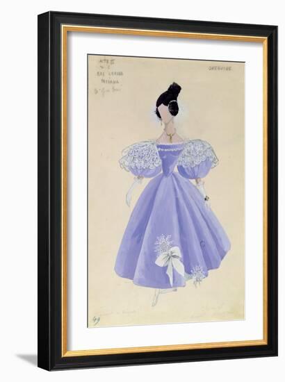 Costume Design for Tatania in the Opera 'Eugene Onegin' by Tchaikovsky (1840-93)-null-Framed Giclee Print