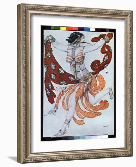 Costume Design for the Ballet Cleopatra by A. Arensky, 1909 (Pencil, W/C & Gouache on Paper)-Leon Bakst-Framed Giclee Print