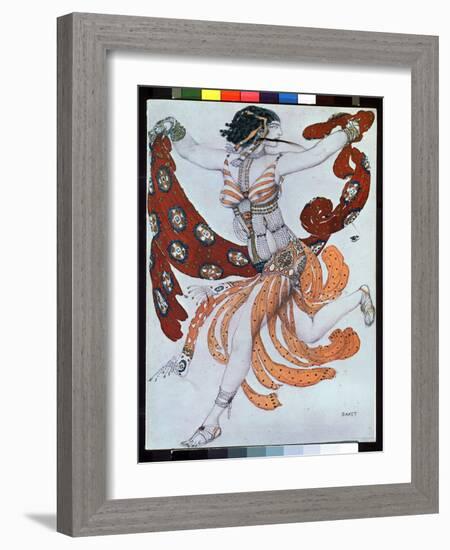 Costume Design for the Ballet Cleopatra by A. Arensky, 1909 (Pencil, W/C & Gouache on Paper)-Leon Bakst-Framed Giclee Print