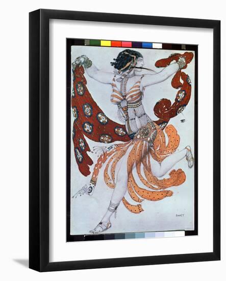 Costume Design for the Ballet Cleopatra by A. Arensky, 1909 (Pencil, W/C & Gouache on Paper)-Leon Bakst-Framed Giclee Print