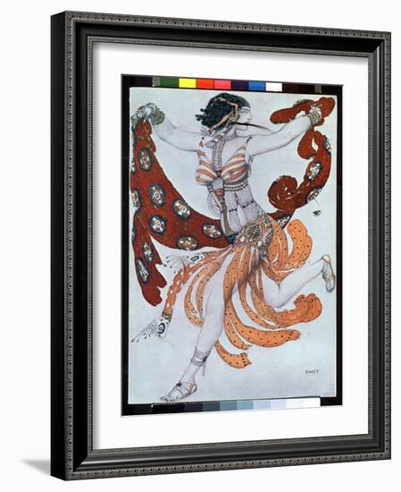 Costume Design for the Ballet Cleopatra by A. Arensky, 1909 (Pencil, W/C & Gouache on Paper)-Leon Bakst-Framed Giclee Print