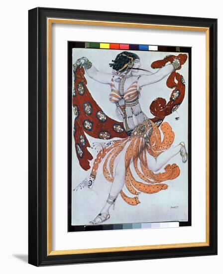 Costume Design for the Ballet Cleopatra by A. Arensky, 1909 (Pencil, W/C & Gouache on Paper)-Leon Bakst-Framed Giclee Print