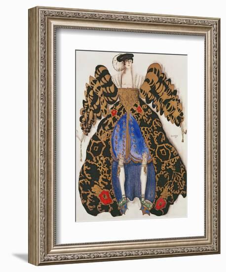 Costume Design for the Ballet 'La Legende De Joseph', 1914 (Charcoal and Gouache on Paper)-Leon Bakst-Framed Giclee Print