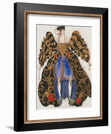 Costume Design for the Ballet 'La Legende De Joseph', 1914 (Charcoal and Gouache on Paper)-Leon Bakst-Framed Giclee Print