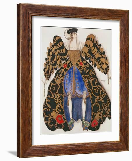 Costume Design for the Ballet 'La Legende De Joseph', 1914 (Charcoal and Gouache on Paper)-Leon Bakst-Framed Giclee Print