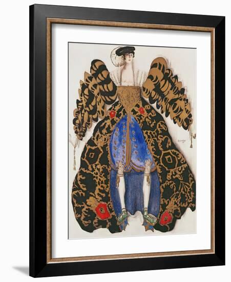 Costume Design for the Ballet 'La Legende De Joseph', 1914 (Charcoal and Gouache on Paper)-Leon Bakst-Framed Giclee Print