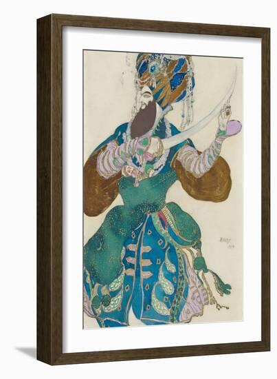 Costume design for the ballet Scheharazade by N Rimsky Korsakov, 1910-Leon Bakst-Framed Giclee Print