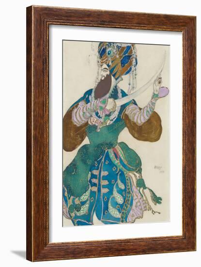 Costume design for the ballet Scheharazade by N Rimsky Korsakov, 1910-Leon Bakst-Framed Giclee Print
