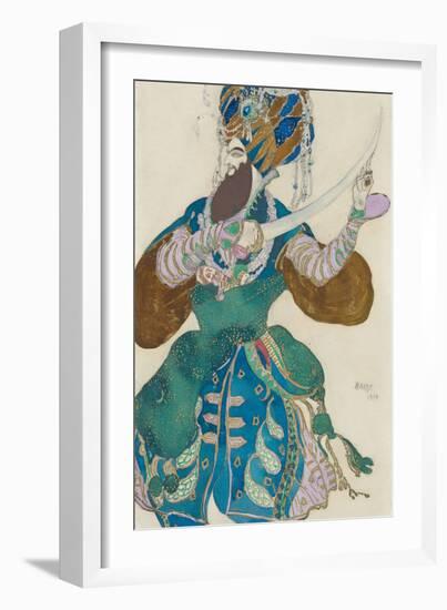 Costume design for the ballet Scheharazade by N Rimsky Korsakov, 1910-Leon Bakst-Framed Giclee Print