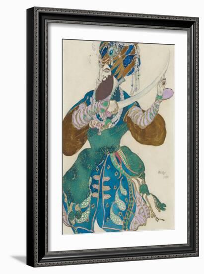 Costume design for the ballet Scheharazade by N Rimsky Korsakov, 1910-Leon Bakst-Framed Giclee Print