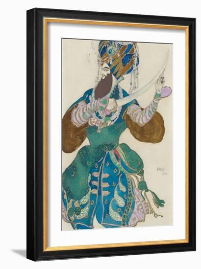 Costume design for the ballet Scheharazade by N Rimsky Korsakov, 1910-Leon Bakst-Framed Giclee Print