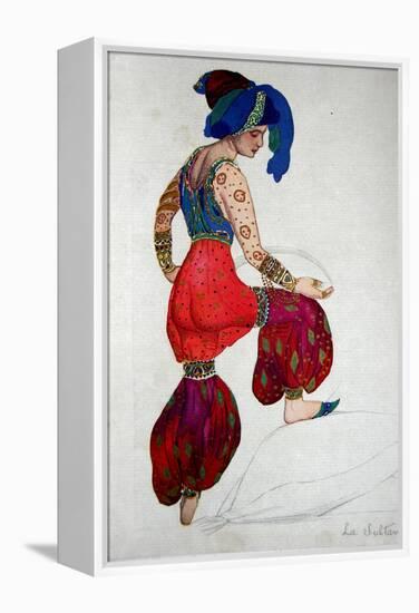 Costume Design for the Blue Sultan in 'Scheherazade', C.1910-Leon Bakst-Framed Premier Image Canvas