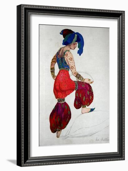 Costume Design for the Blue Sultan in 'Scheherazade', C.1910-Leon Bakst-Framed Giclee Print