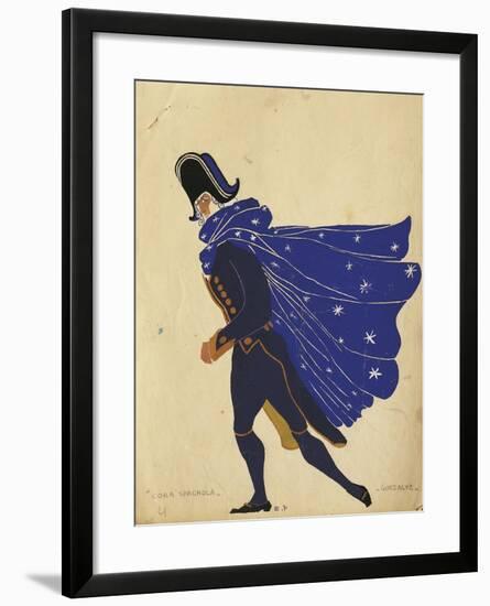 Costume Design for the Character of Gonzalve from the Opera 'L'Heure Espagnole', 1907-null-Framed Giclee Print