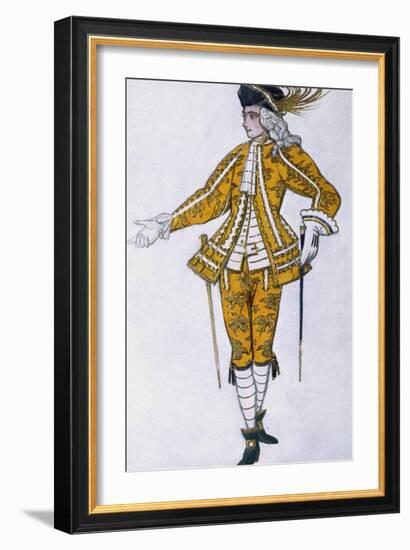 Costume Design for the Fairy Canary's Pageboy, from Sleeping Beauty, 1921-Leon Bakst-Framed Giclee Print