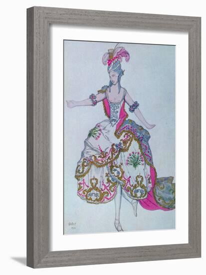 Costume Design for the Fairy Carnation, from Sleeping Beauty, 1921 (Colour Litho)-Leon Bakst-Framed Giclee Print