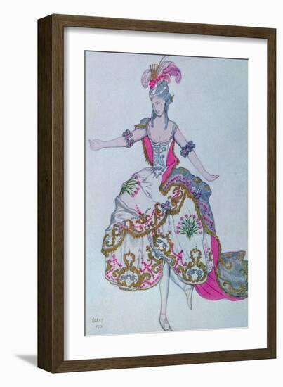 Costume Design for the Fairy Carnation, from Sleeping Beauty, 1921 (Colour Litho)-Leon Bakst-Framed Giclee Print