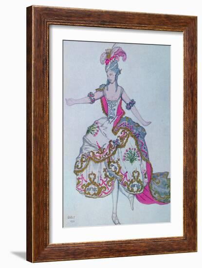 Costume Design for the Fairy Carnation, from Sleeping Beauty, 1921 (Colour Litho)-Leon Bakst-Framed Giclee Print