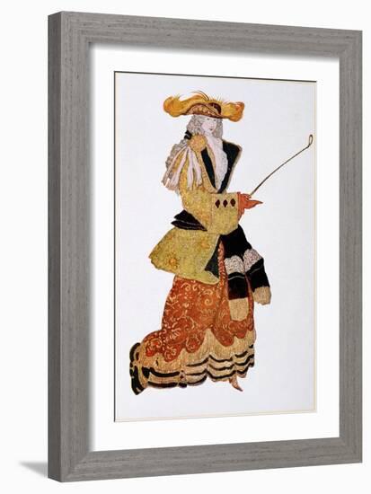 Costume Design for the Marchioness Hunting, from Sleeping Beauty, 1921-Leon Bakst-Framed Giclee Print