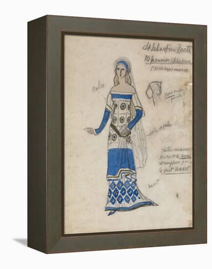 Costume Design for the Play the Martyrdom of St. Sebastian by Gabriele D'Annuzio-Léon Bakst-Framed Premier Image Canvas