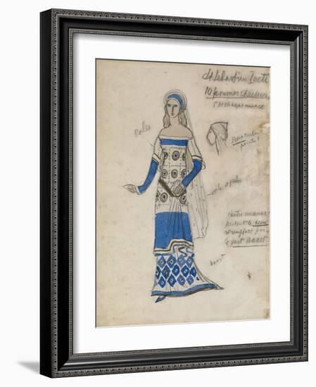 Costume Design for the Play the Martyrdom of St. Sebastian by Gabriele D'Annuzio-Léon Bakst-Framed Giclee Print