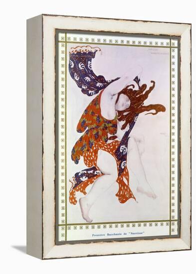 Costume Design For the Premiere Bacchante in the Ballet Narcisse-Leon Bakst-Framed Premier Image Canvas