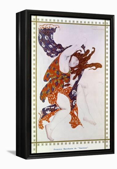 Costume Design For the Premiere Bacchante in the Ballet Narcisse-Leon Bakst-Framed Premier Image Canvas