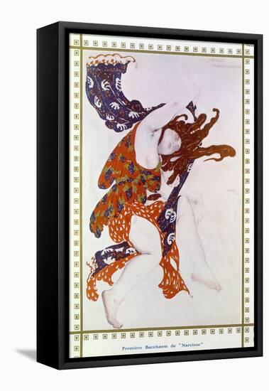 Costume Design For the Premiere Bacchante in the Ballet Narcisse-Leon Bakst-Framed Premier Image Canvas