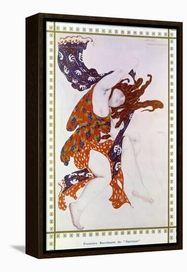 Costume Design For the Premiere Bacchante in the Ballet Narcisse-Leon Bakst-Framed Premier Image Canvas