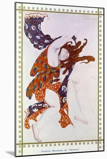 Costume Design For the Premiere Bacchante in the Ballet Narcisse-Leon Bakst-Mounted Giclee Print