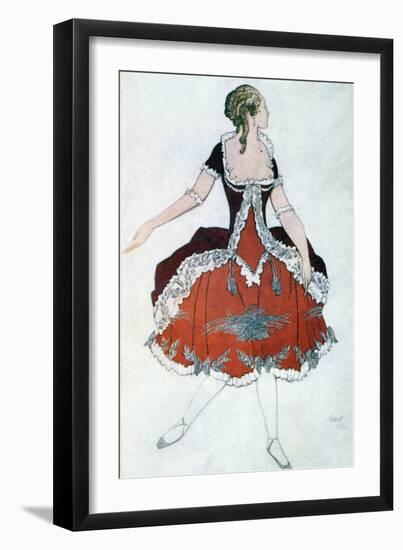 Costume Design for the Princess Aurora, from Sleeping Beauty, 1921-Leon Bakst-Framed Giclee Print