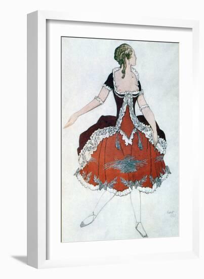 Costume Design for the Princess Aurora, from Sleeping Beauty, 1921-Leon Bakst-Framed Giclee Print