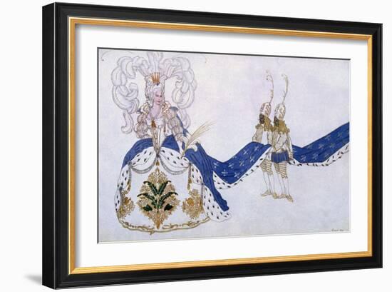 Costume Design for the Queen and Her Pages, from Sleeping Beauty, 1921-Leon Bakst-Framed Giclee Print