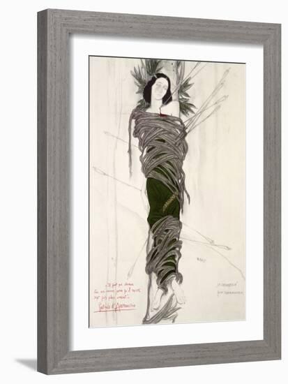 Costume Design for the The Ballet Dancer Ida Rubinstein, 1911-Leon Bakst-Framed Giclee Print