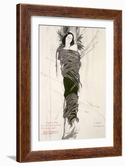 Costume Design for the The Ballet Dancer Ida Rubinstein, 1911-Leon Bakst-Framed Giclee Print