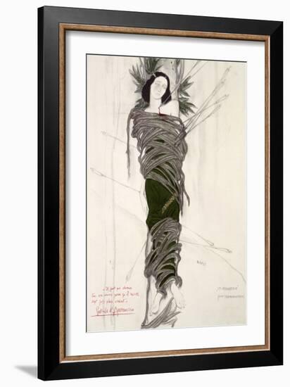 Costume Design for the The Ballet Dancer Ida Rubinstein, 1911-Leon Bakst-Framed Giclee Print