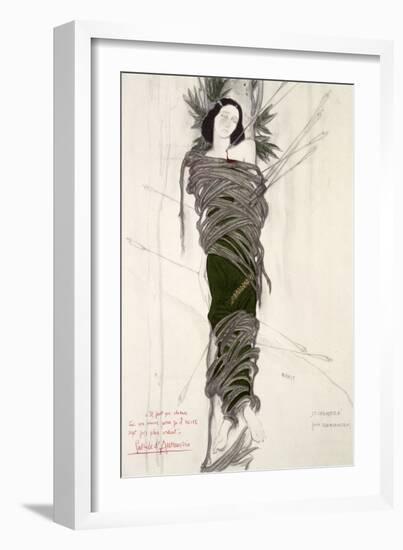 Costume Design for the The Ballet Dancer Ida Rubinstein, 1911-Leon Bakst-Framed Giclee Print