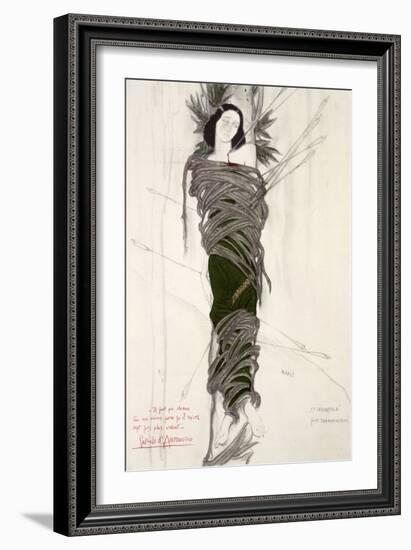 Costume Design for the The Ballet Dancer Ida Rubinstein, 1911-Leon Bakst-Framed Giclee Print