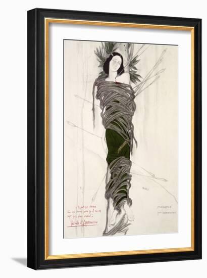 Costume Design for the The Ballet Dancer Ida Rubinstein, 1911-Leon Bakst-Framed Giclee Print